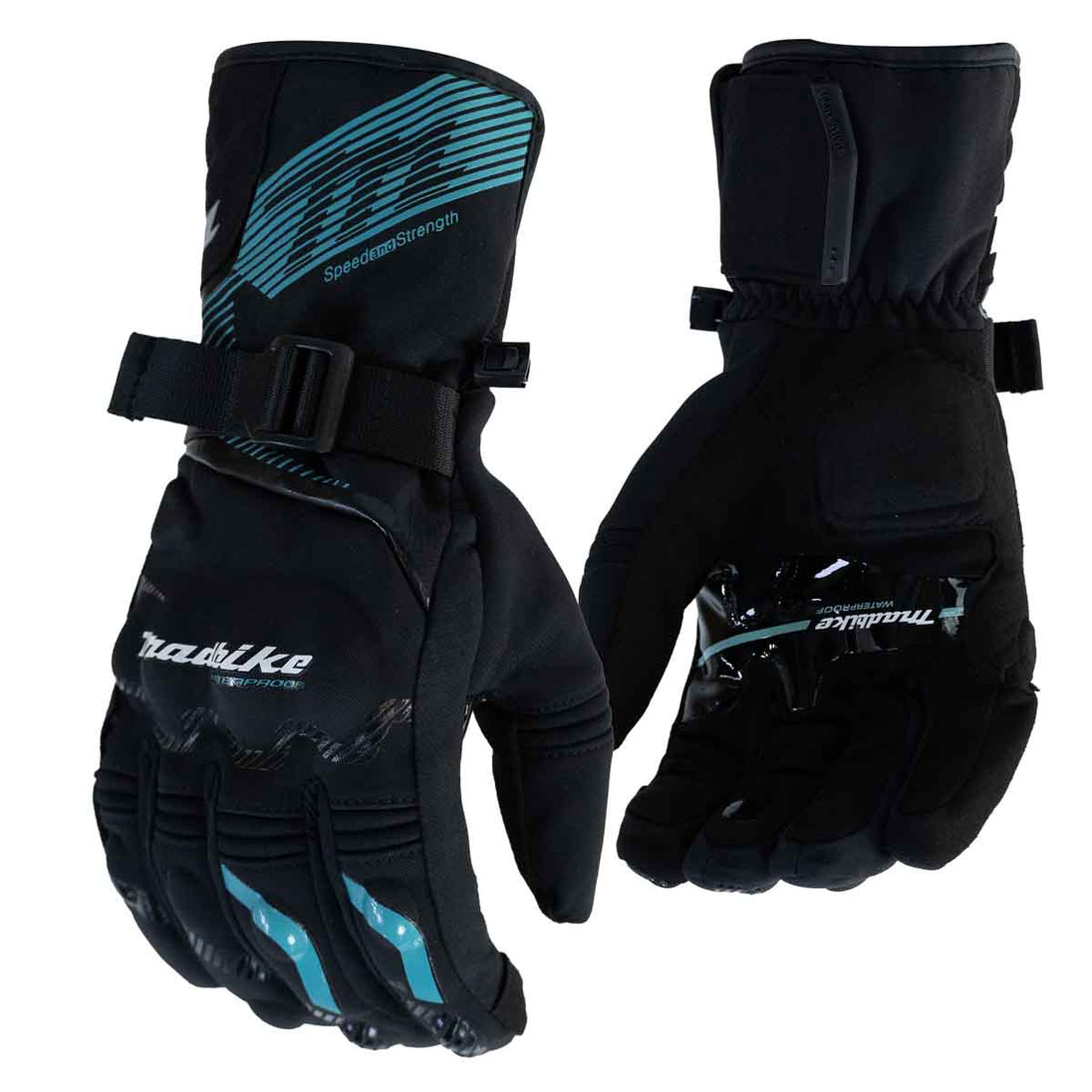 Guantes para moto largos madbike mad65 mujer con protecciones touch invierno tq