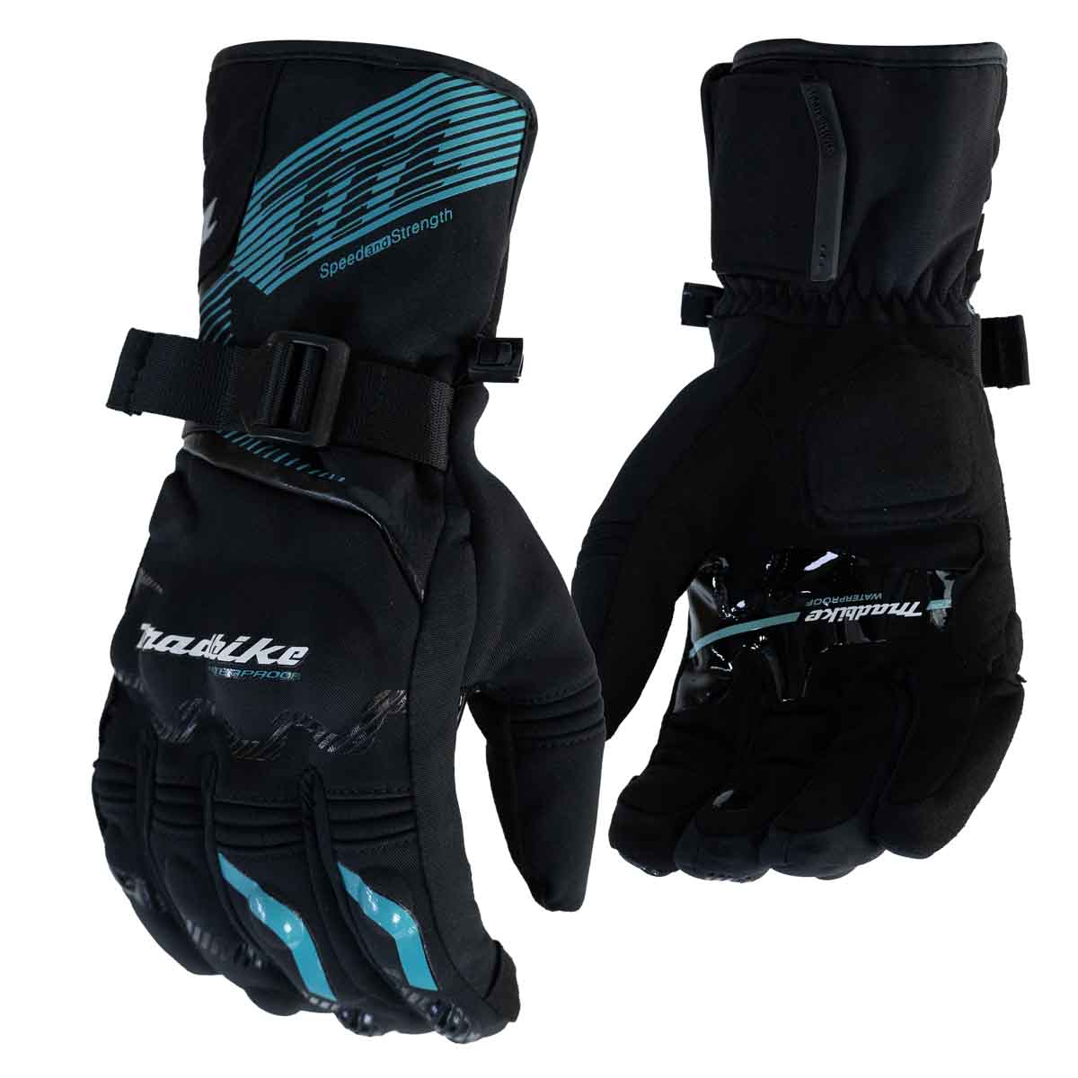 Guantes para moto largos madbike mad65 mujer con protecciones touch invierno tq