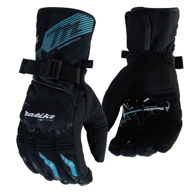 Guantes para moto largos madbike mad65 mujer con protecciones touch invierno tq
