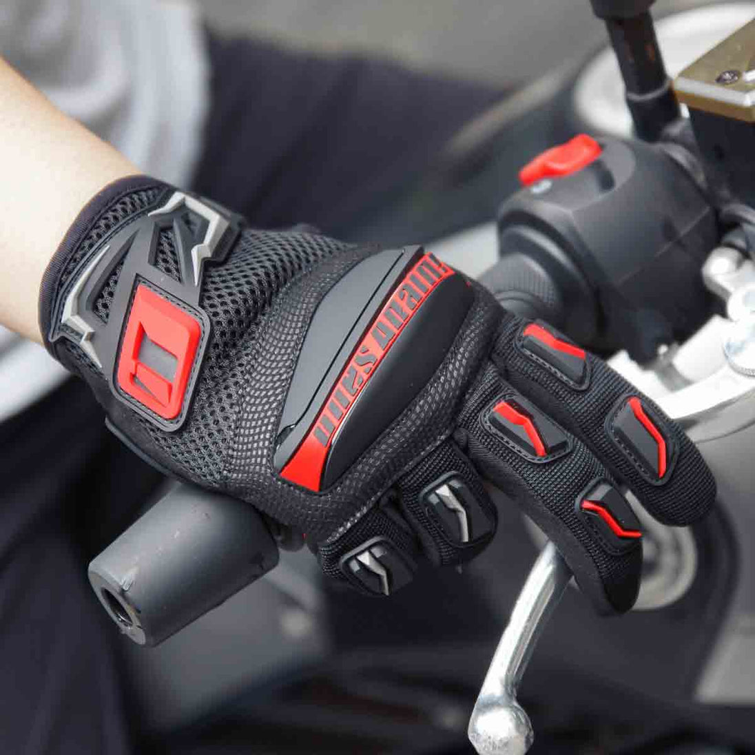 Guantes para moto ones again mg02 negro / rojo