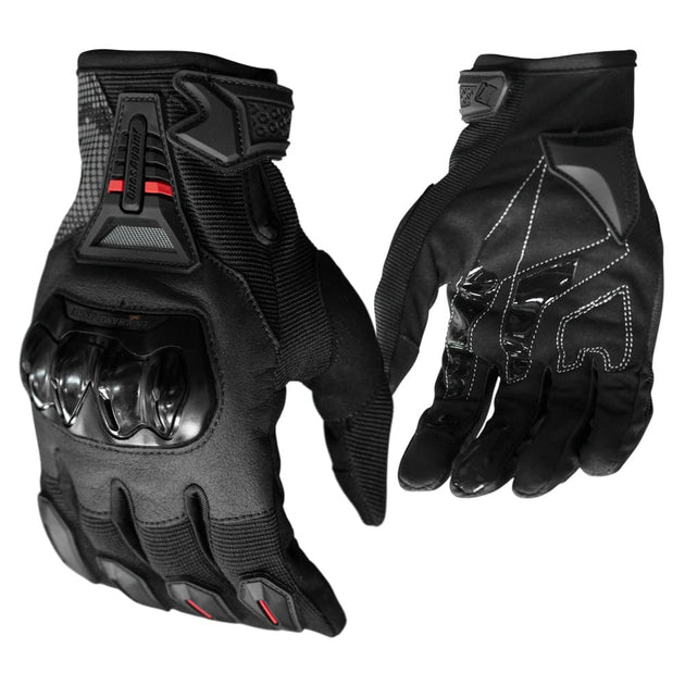 Guantes para moto ones again mg07 neg/rojo con protecciones touch