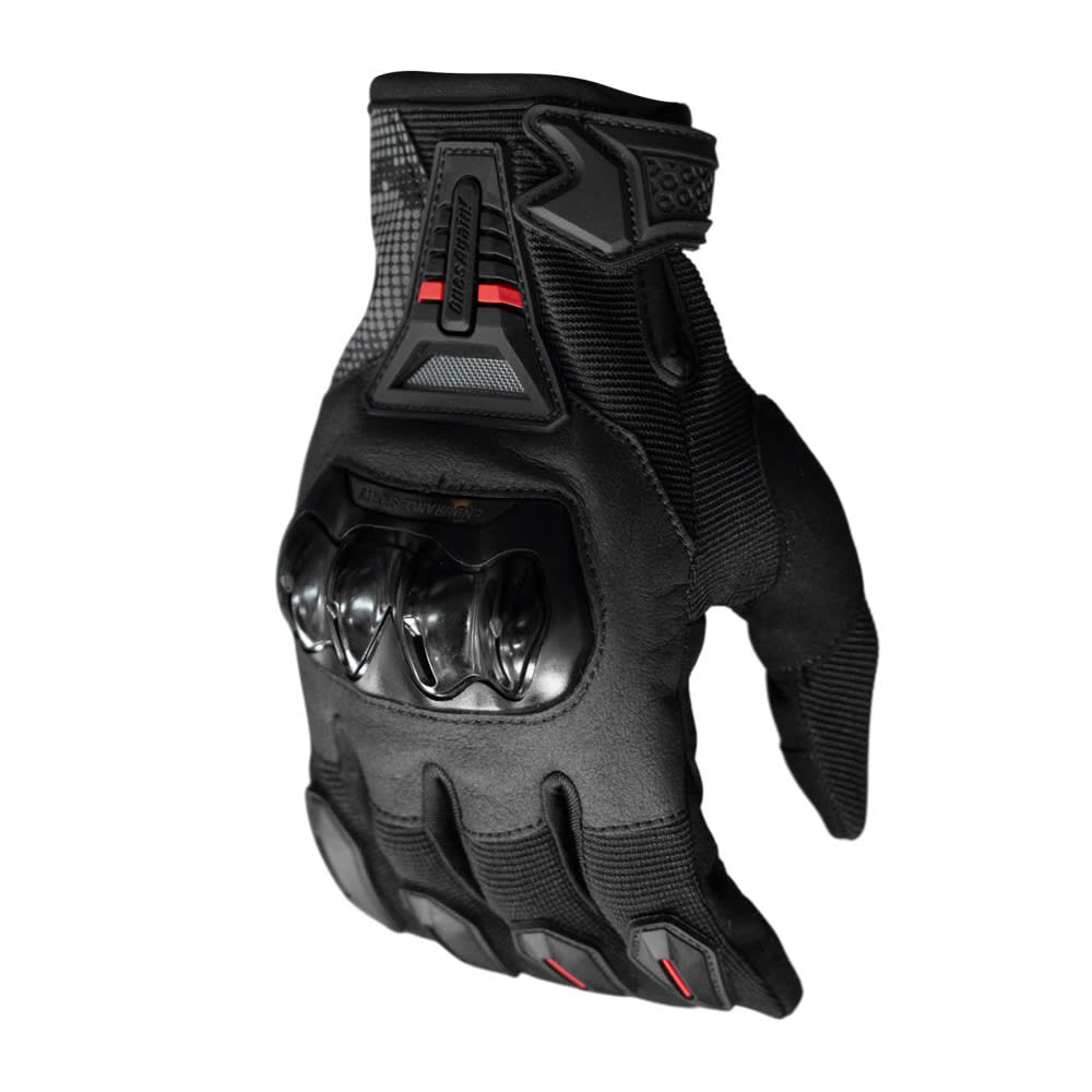 Guantes para moto ones again mg07 neg/rojo con protecciones touch