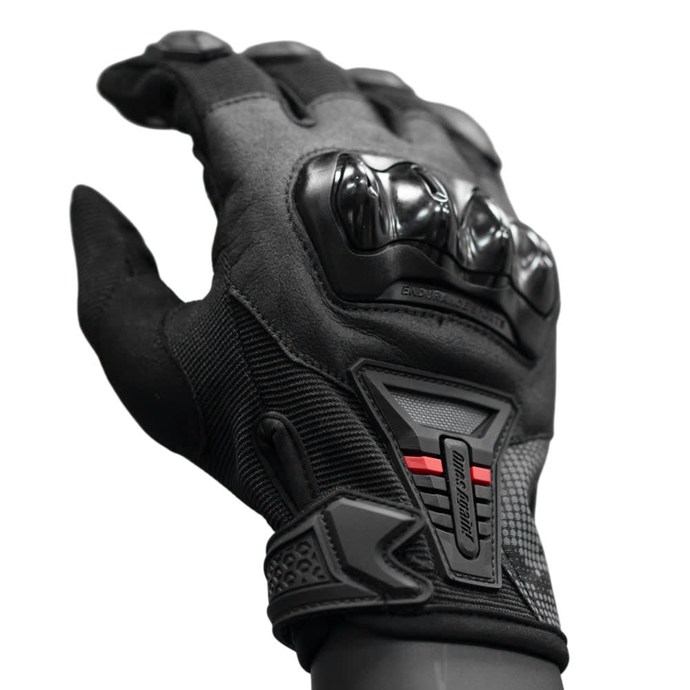 Guantes para moto ones again mg07 neg/rojo con protecciones touch