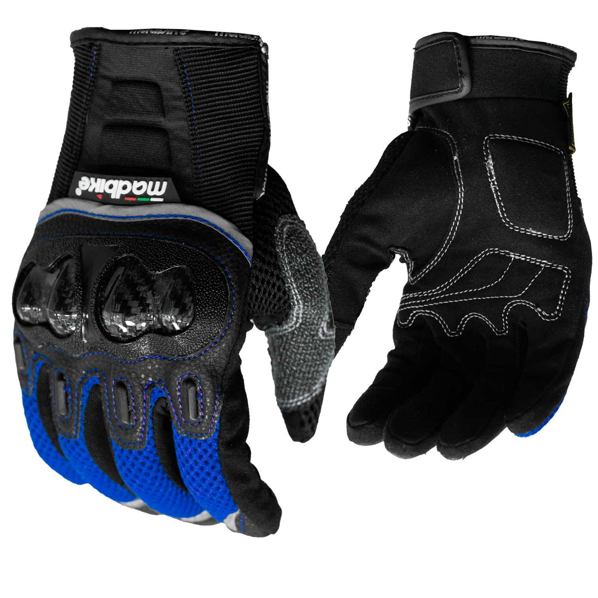 GUANTES MOTO MADBIKE MAD03 CON PROTECCIONES AZUL