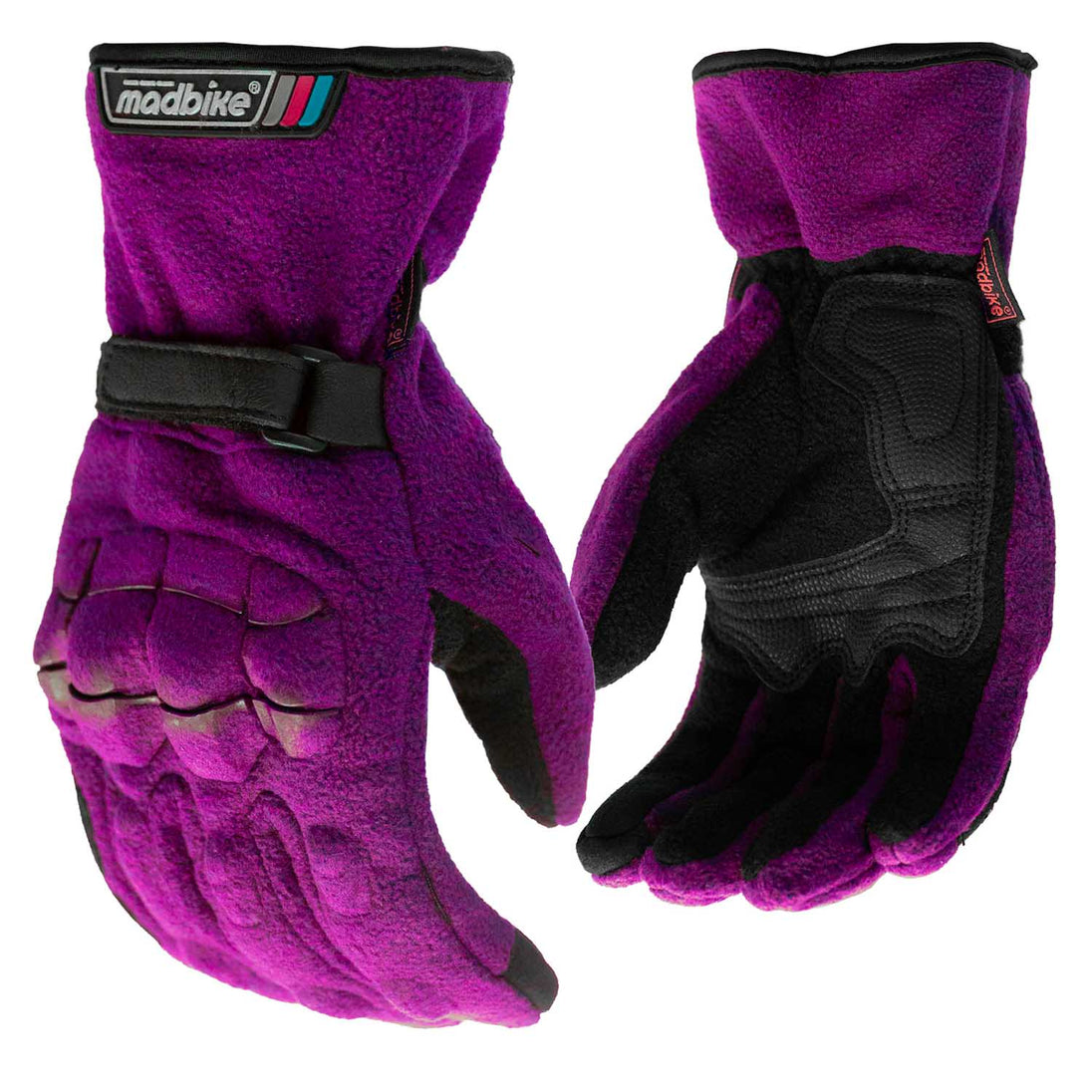 GUANTES MOTO LARGOS MADBIKE INVIERNO TR02 MORADO