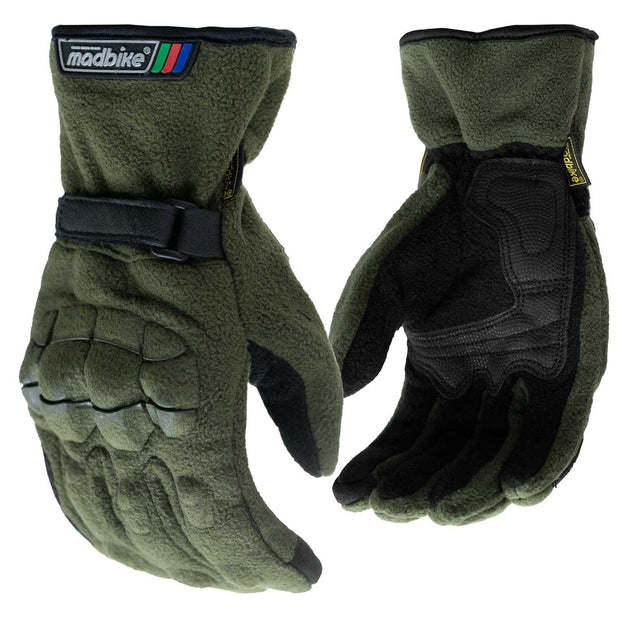 GUANTES MOTO LARGOS MADBIKE INVIERNO TR02 VERDE
