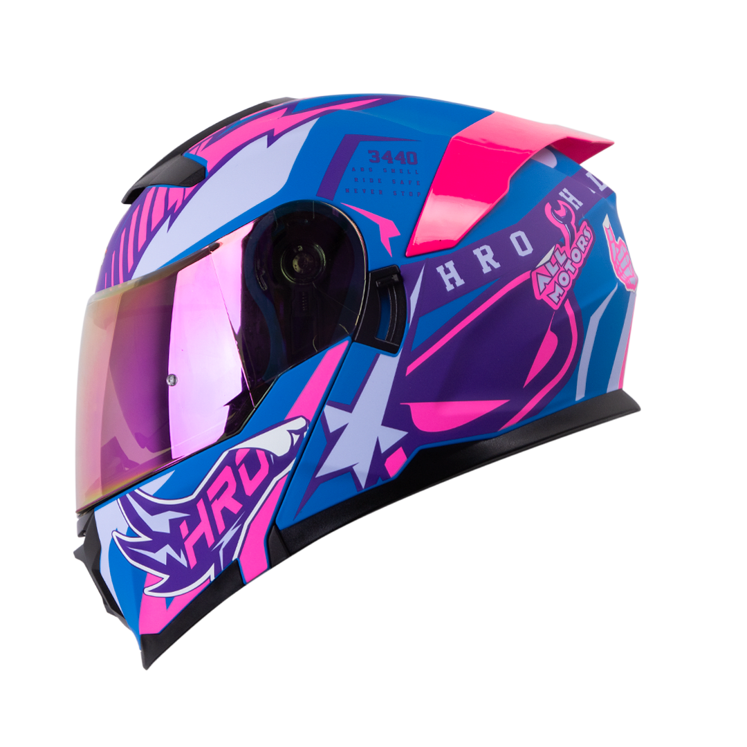Casco Moto Hro 3440dv track spec az fc Abatible Sun Visor Certificación Dot
