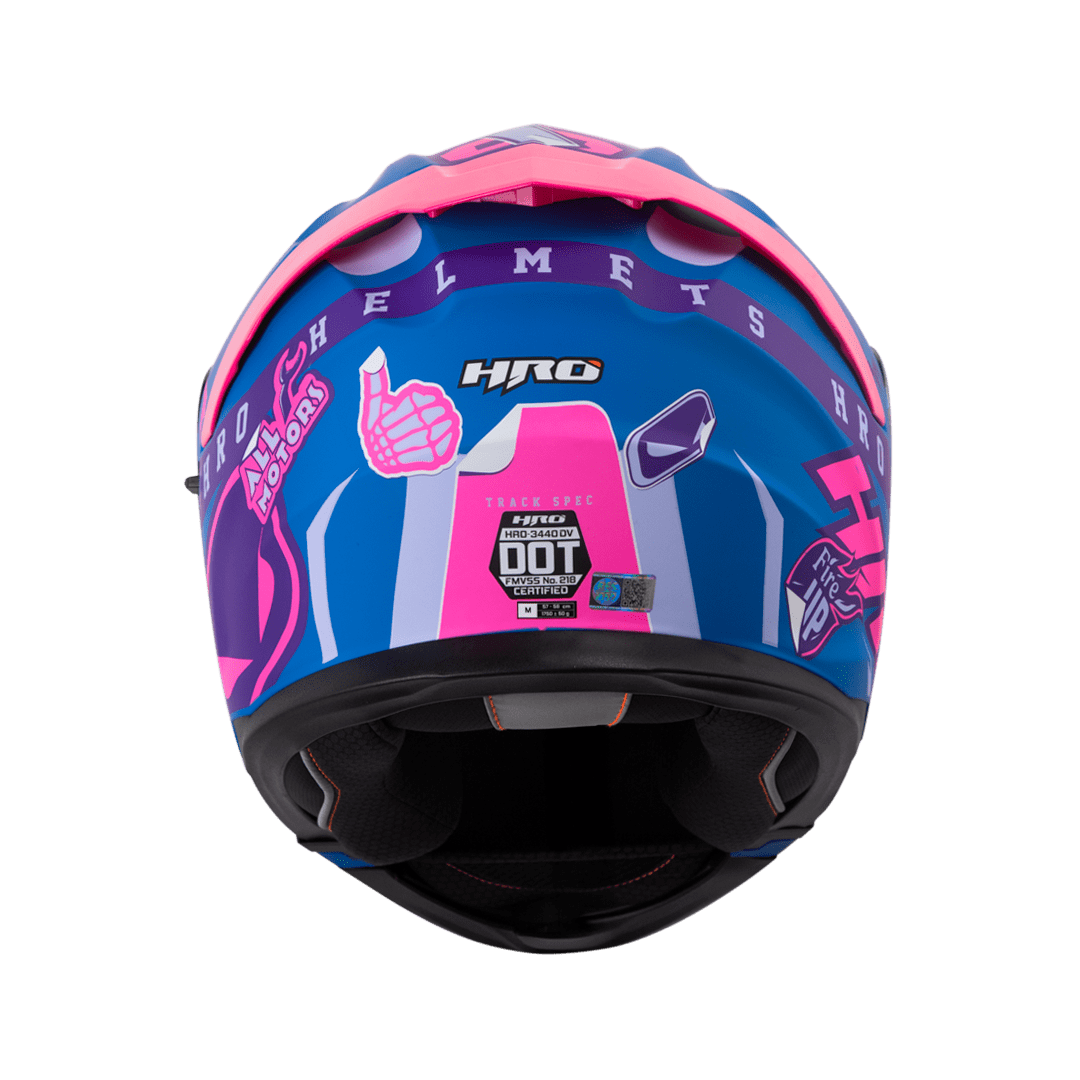 Casco Moto Hro 3440dv track spec az fc Abatible Sun Visor Certificación Dot