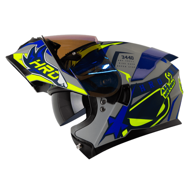 Casco Moto Hro 3440dv track spec gr am Abatible Sun Visor Certificación Dot