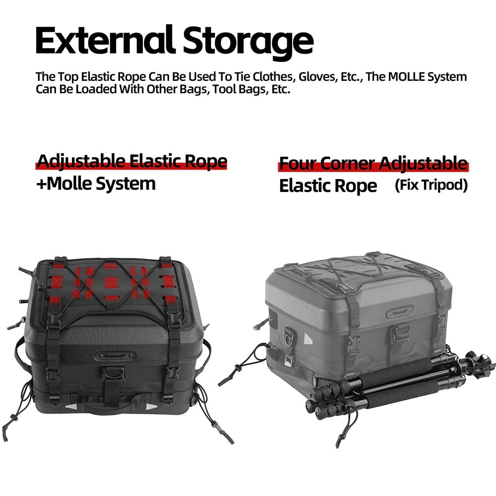 Bolso moto top case rhinowalk mft2305 tactical 36lts impermeable