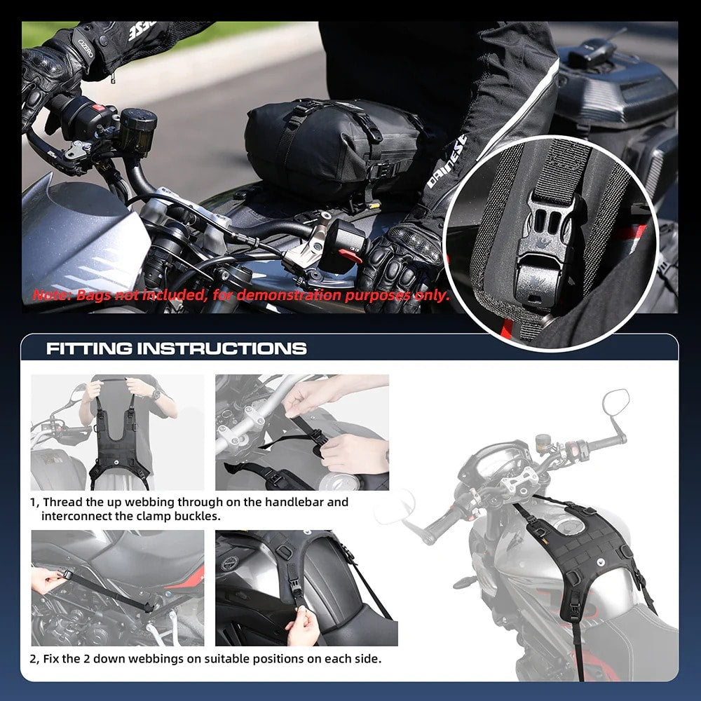Base para bolsos laterales estanque moto rhinowalk mtr001b