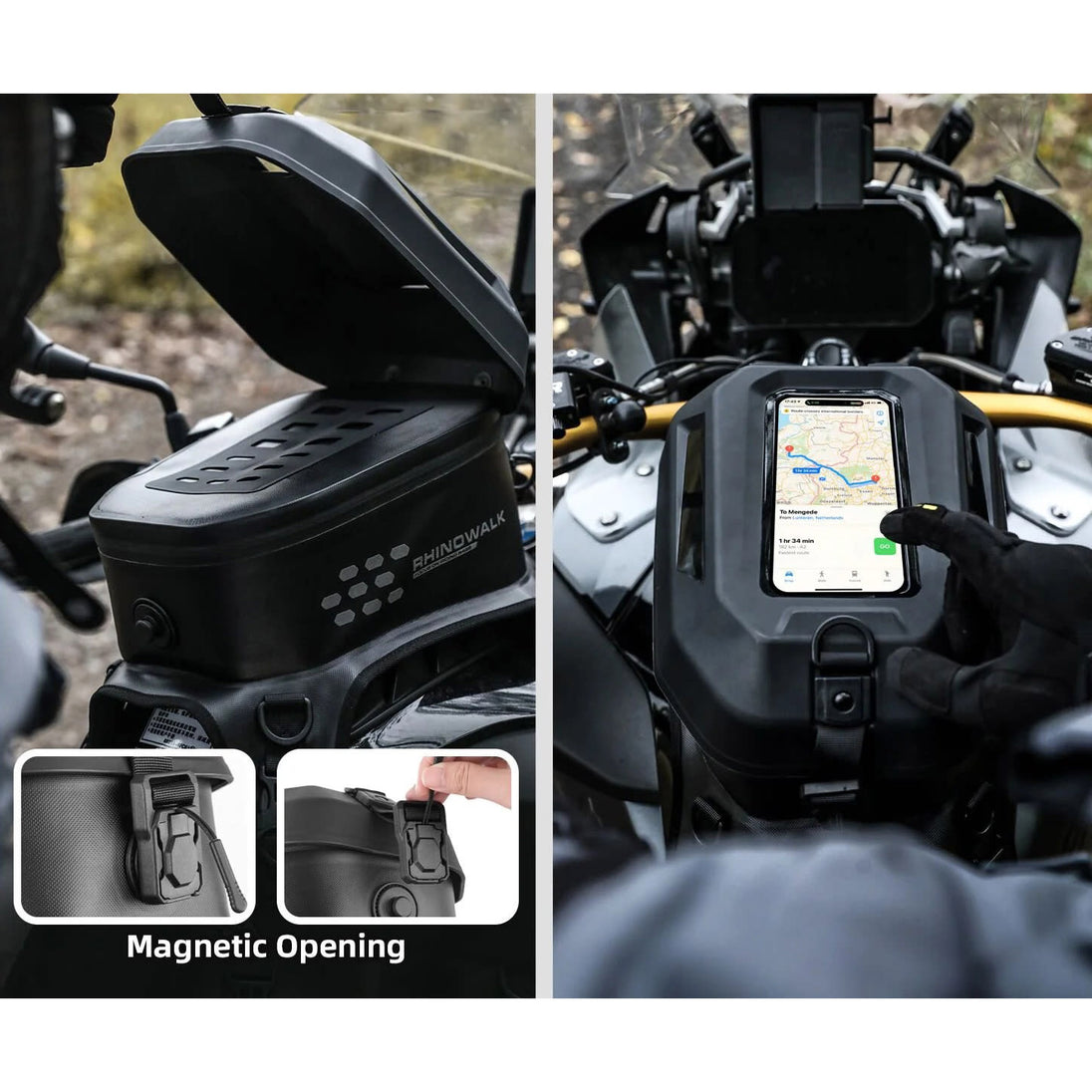 Bolso estanque moto rhinowalk mtr2506 rígido compatible con pantallas touch