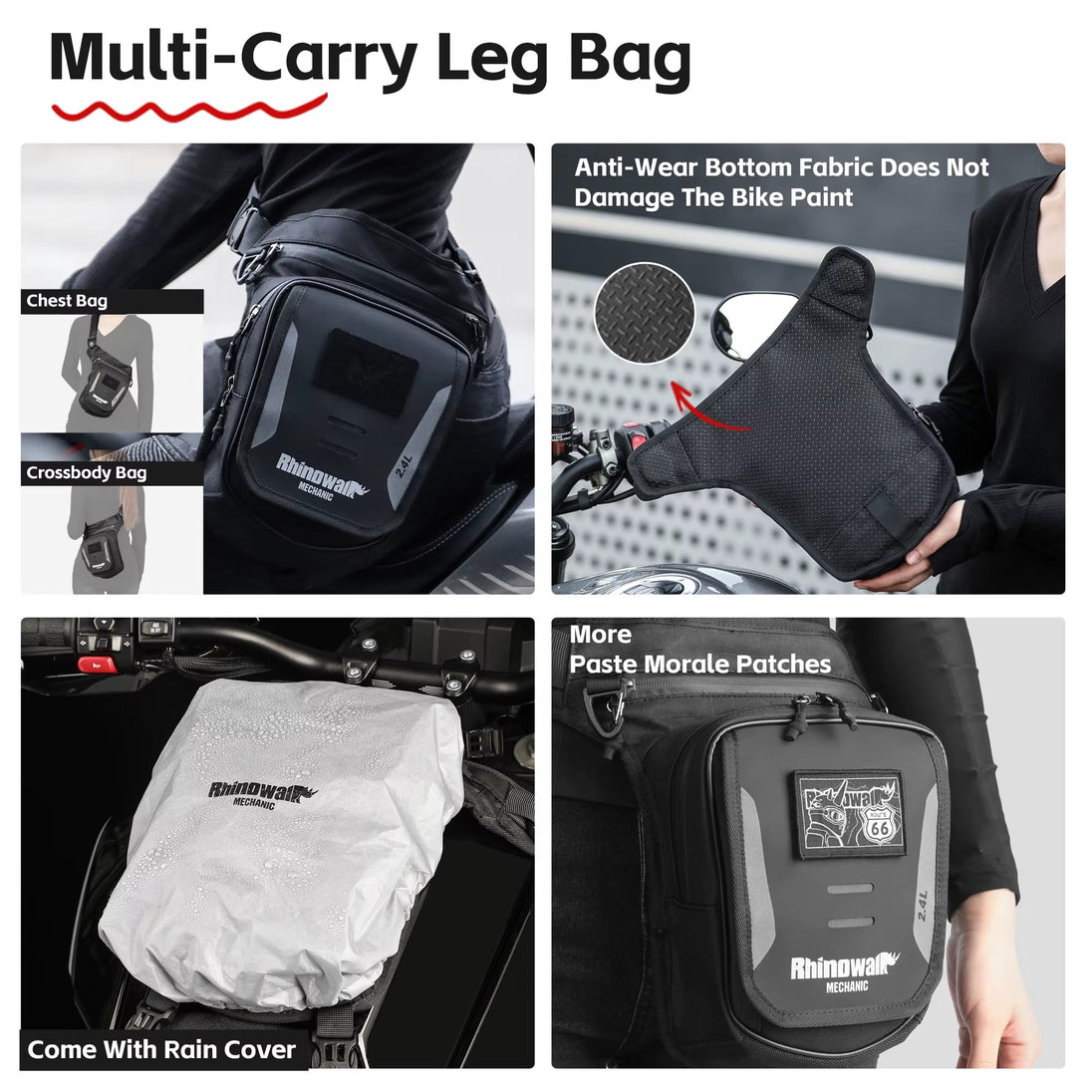 Muslera bolso de estanque rhinowalk mechanic mjx2008wt 2,4 litros