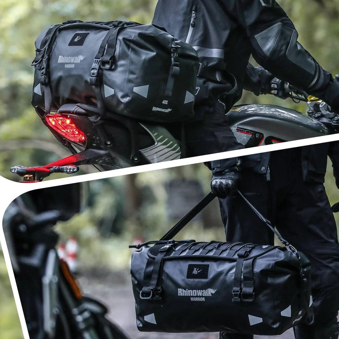 Bolso cola moto rhinowalk mys2405 warrior 65lts impermeable