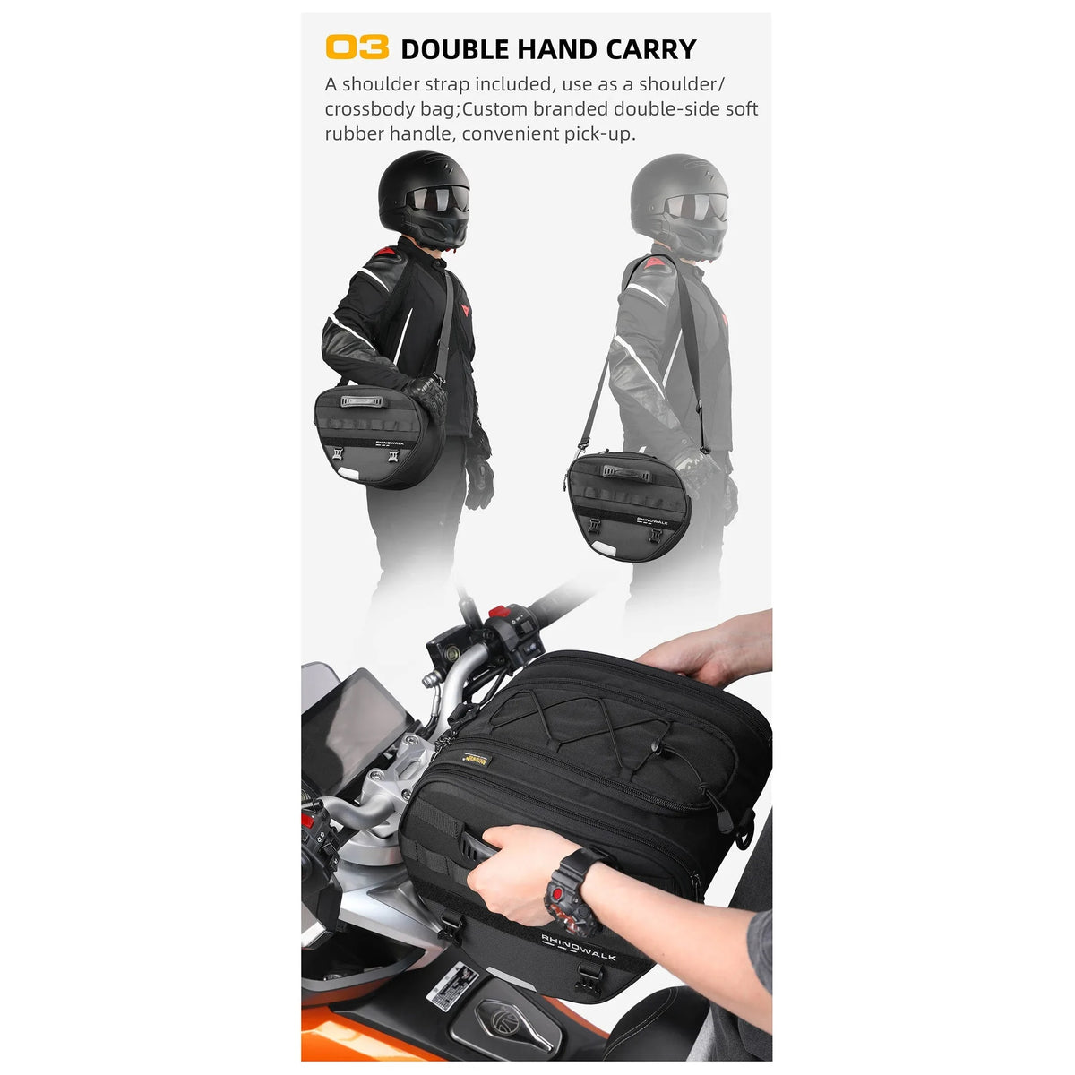 Bolso moto scoooter rhinowalk mtr5001 15lts