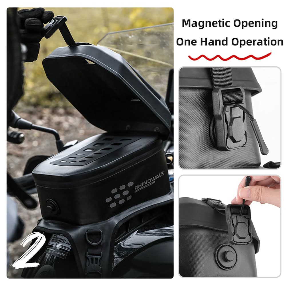 Bolso estanque moto rhinowalk mtr2506 rígido compatible con pantallas touch