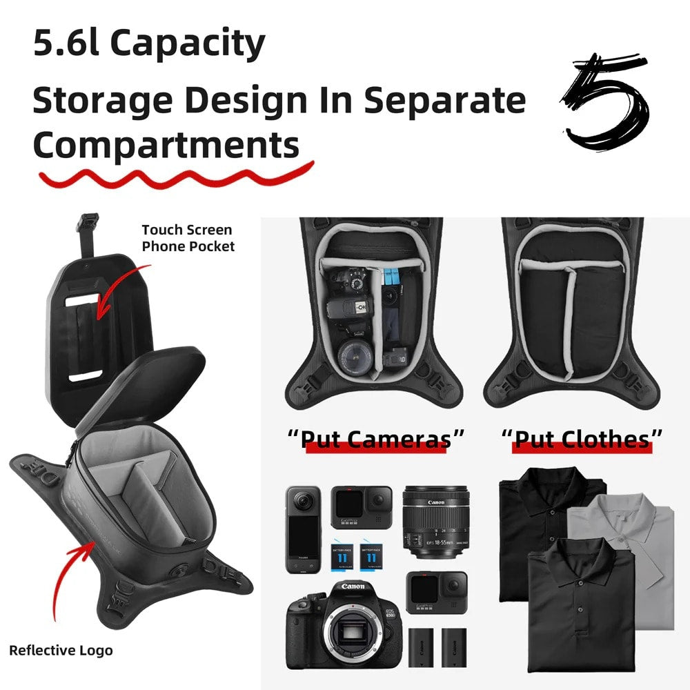 Bolso estanque moto rhinowalk mtr2506 rígido compatible con pantallas touch