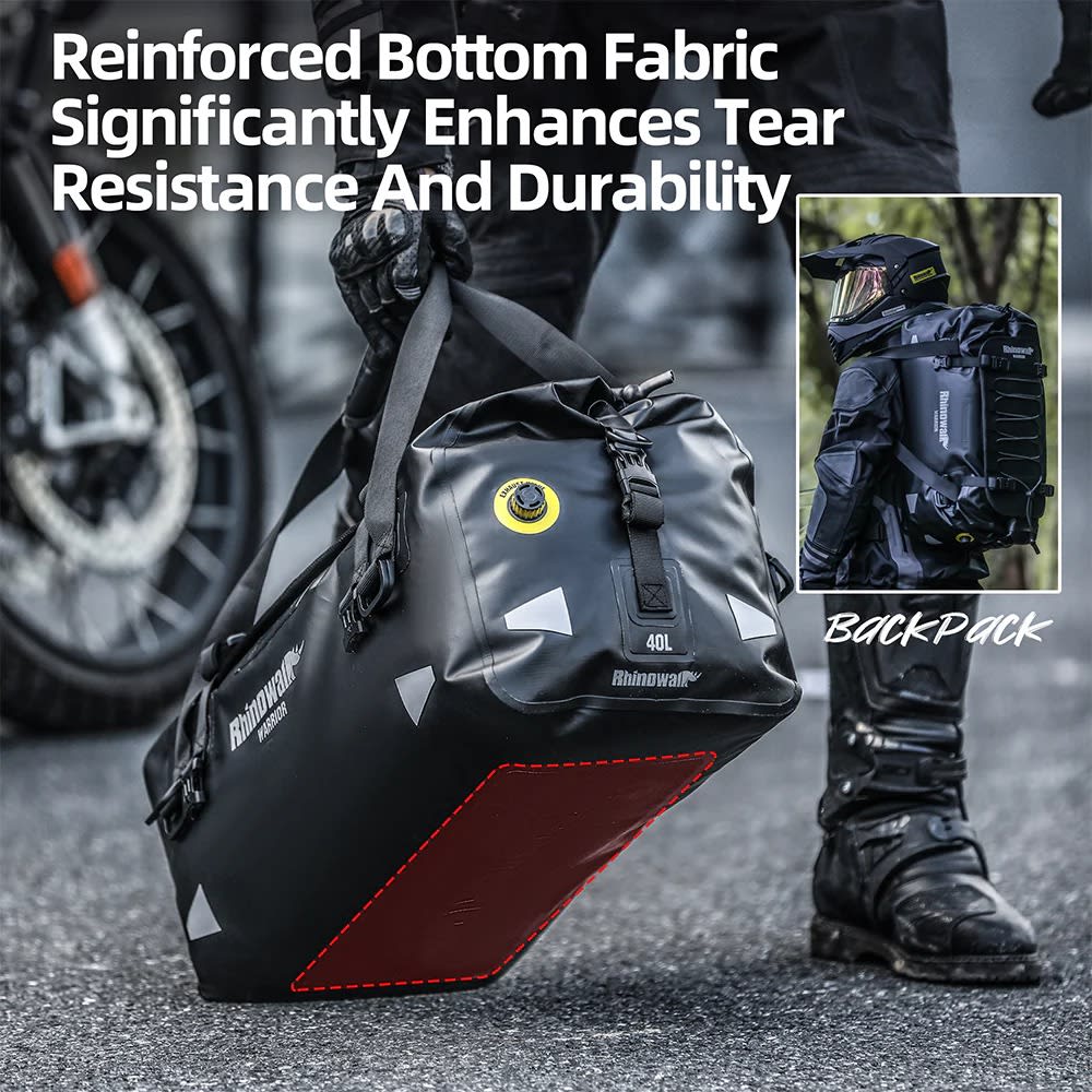 Bolso cola moto rhinowalk mys2403 warrior 40lts impermeable