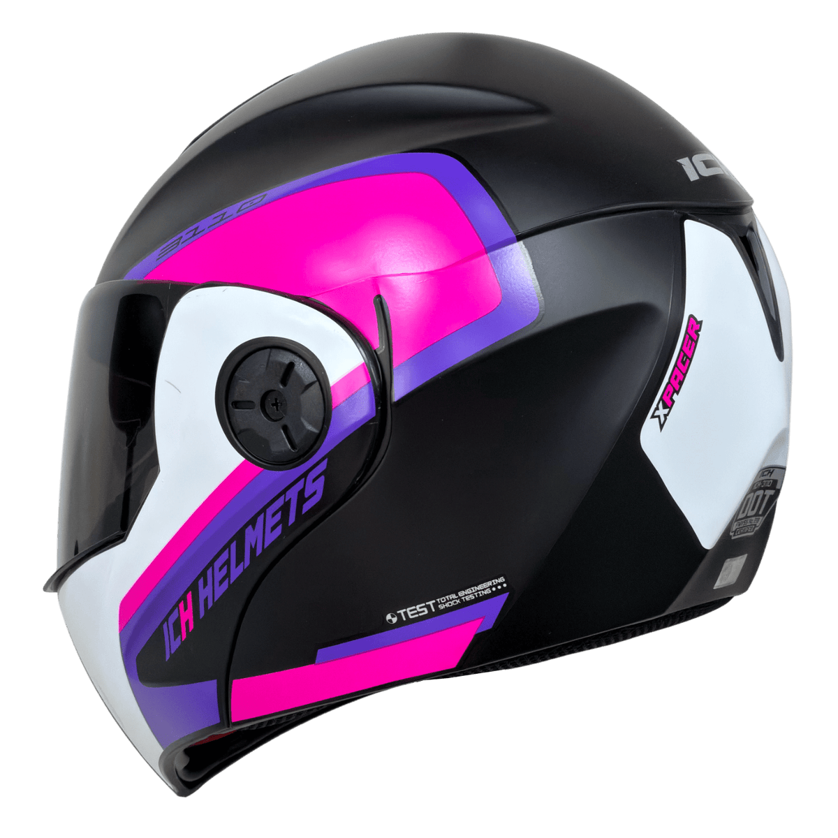 Casco moto ich 3110 xpacer fc abatible con sun visor certificación dot
