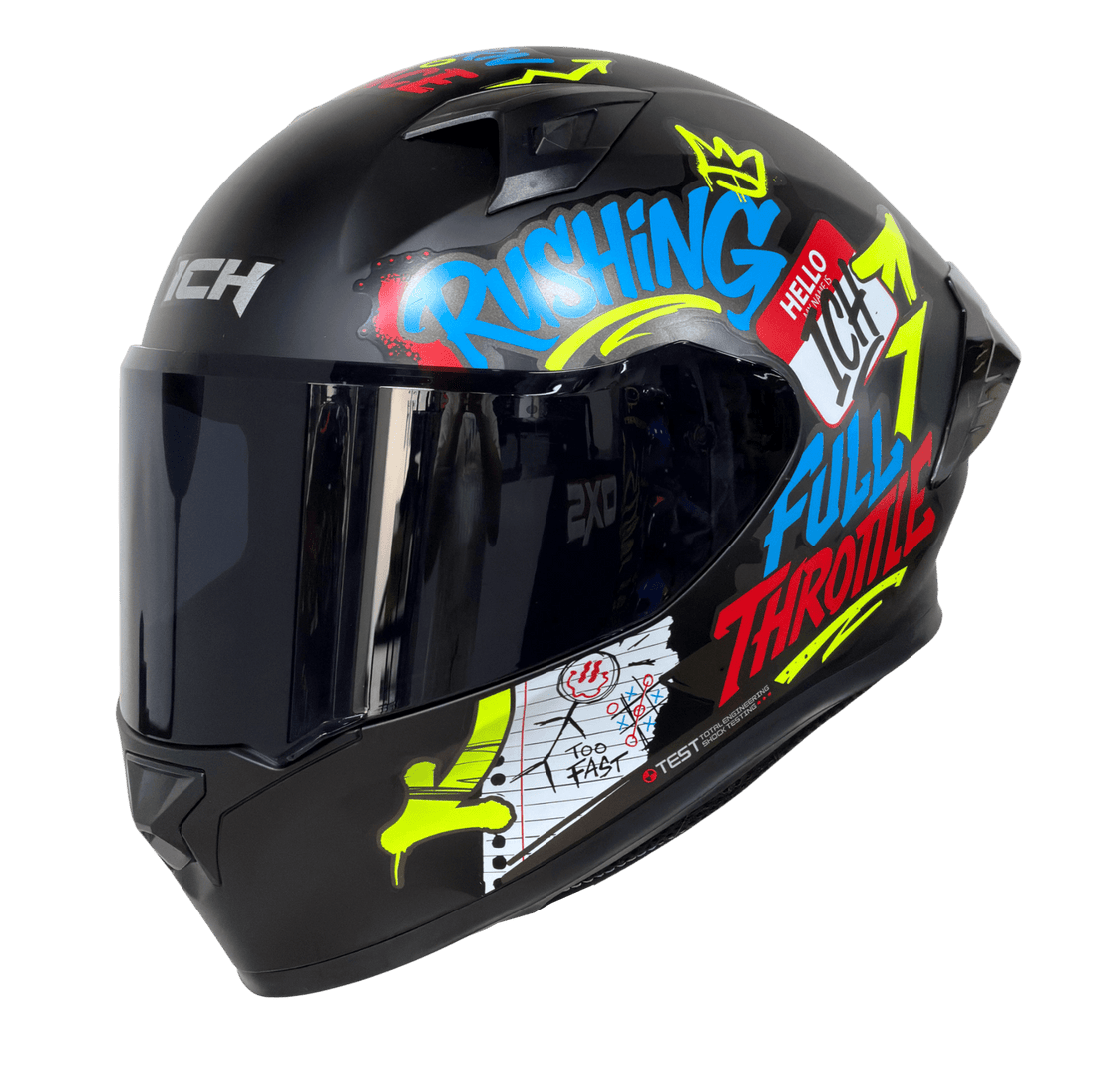 Casco moto ich 503 scraps integral certificación dot qr