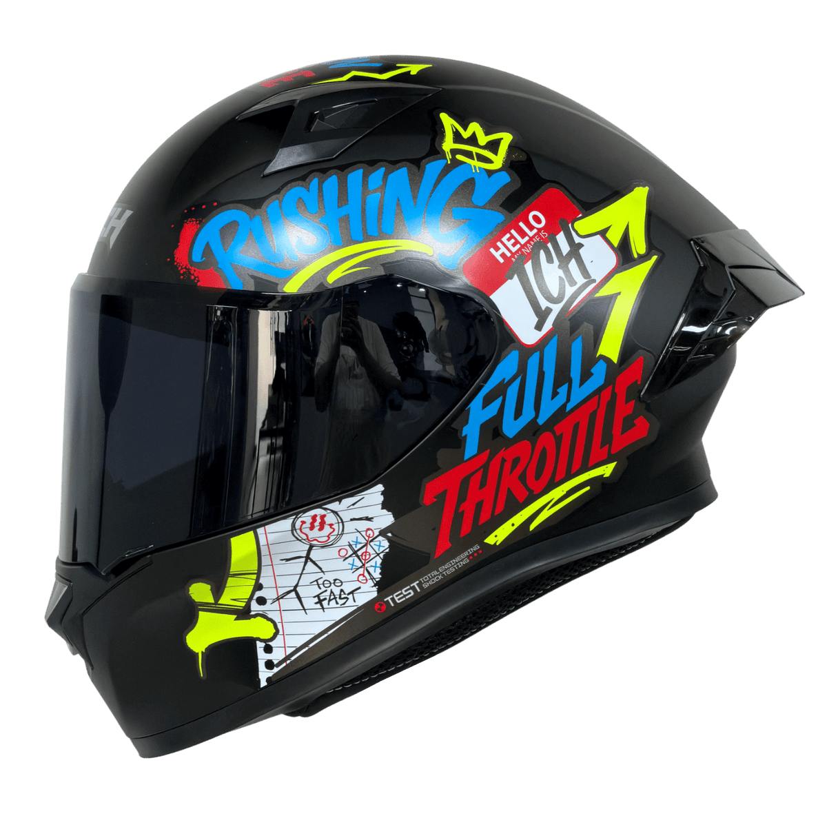 Casco moto ich 503 scraps integral certificación dot qr