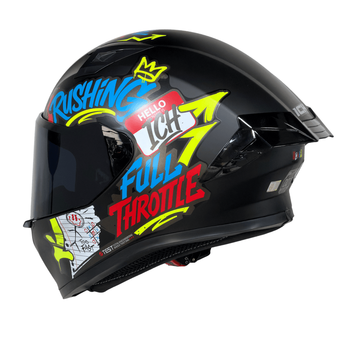Casco moto ich 503 scraps integral certificación dot qr