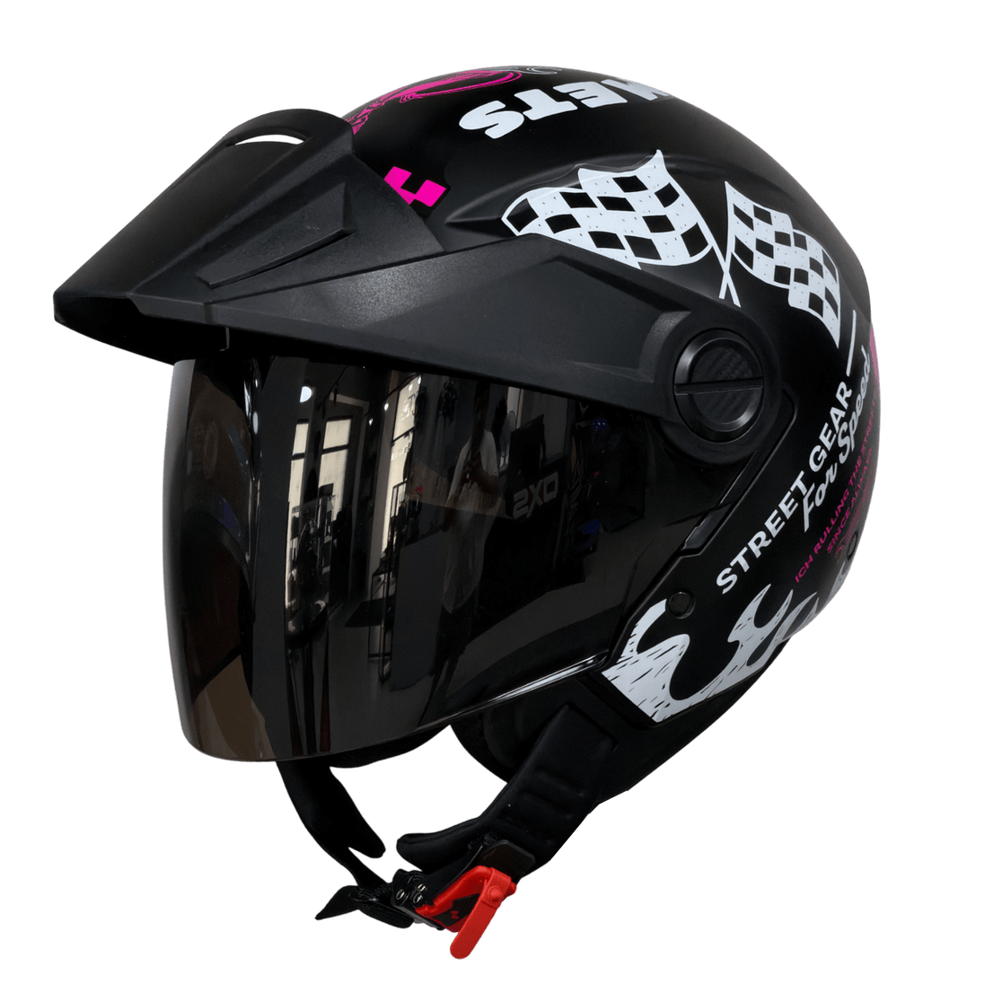 Casco moto ich 102 fuel racer fc abierto con viscera urbano