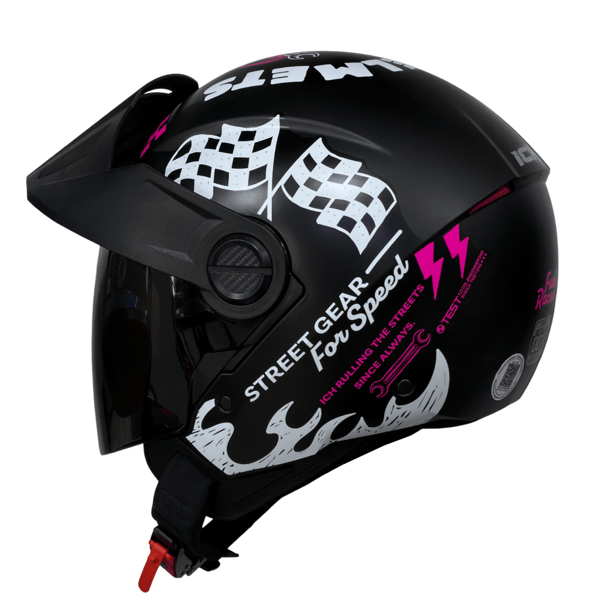 Casco moto ich 102 fuel racer fc abierto con viscera urbano