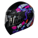 Casco moto ich 3110 jr flower up fc abatible con sun visor certificación dot