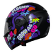 Casco moto ich 3110 jr flower up fc abatible con sun visor certificación dot
