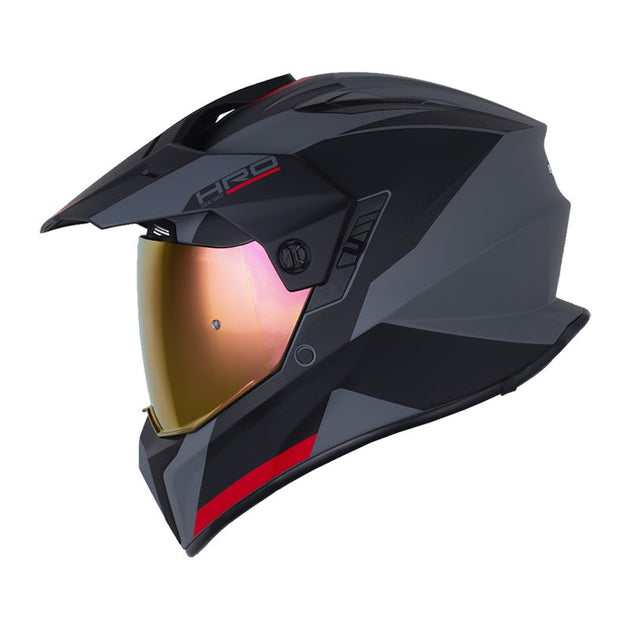 Casco moto hro mx-340dv long gr.m rj multipropósito sun visor