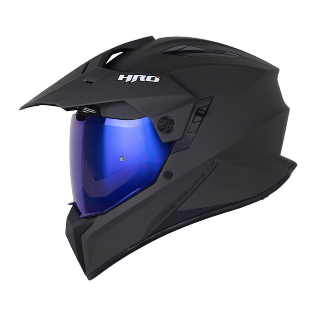 Casco moto hro mx-340dv solid gr.m az multipropósito sun visor