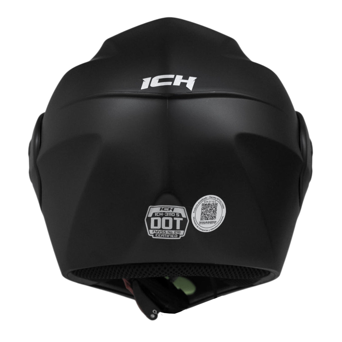 Casco moto ich 3110 junior solid ng mate abatible con sun visor certificación dot