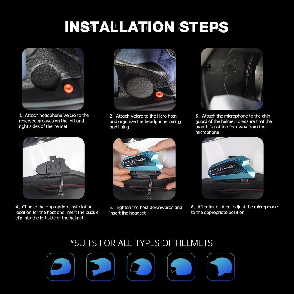 Manos libres freedconn Hero para casco moto IP67 intercomunicador