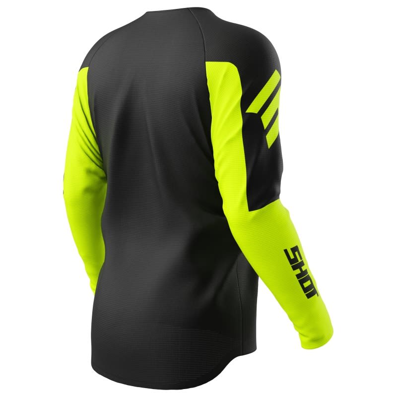 Polera moto shot draw private neon yellow motocross enduro