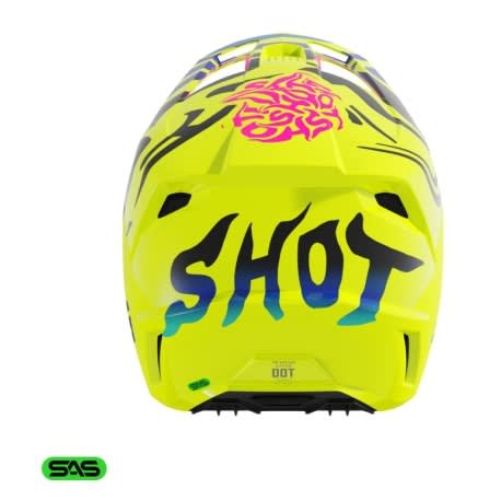 Casco moto shot speed kid ghost neon yellow glossy motocross enduro