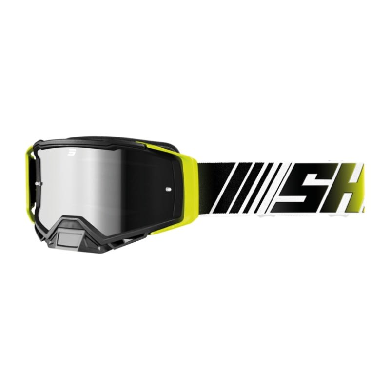 Antiparras moto Shot core neon stripe yellow glossy motocross enduro