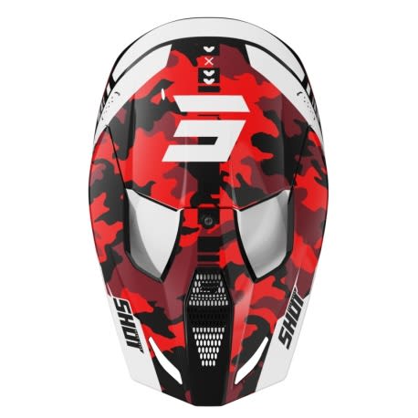 Casco moto shot furious kid flash red glossy motocross enduro niño