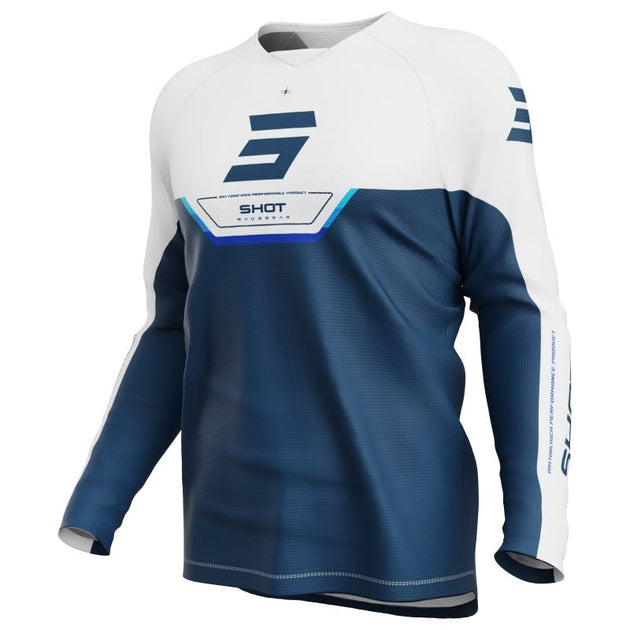 Polera moto shot draw kid daytona blue motocross enduro niño