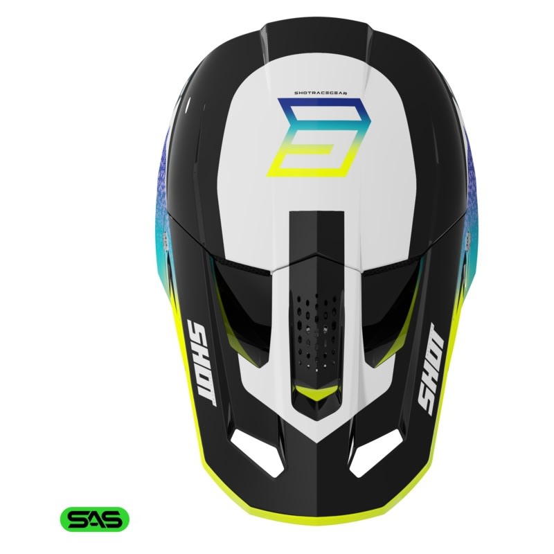 Casco moto shot speed hybrid neon yellow glossy motocross enduro