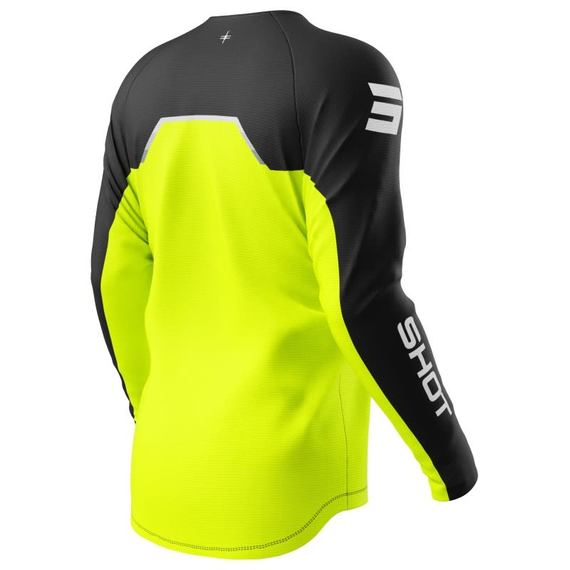 Polera moto shot draw kid daytona neon yellow motocross enduro niño