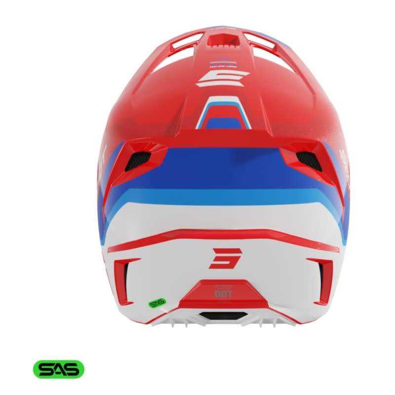 Casco moto shot speed atomic red pearly motocross enduro