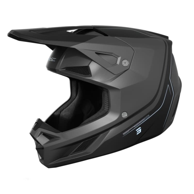 Casco moto shot speed fury grey matt motocross enduro