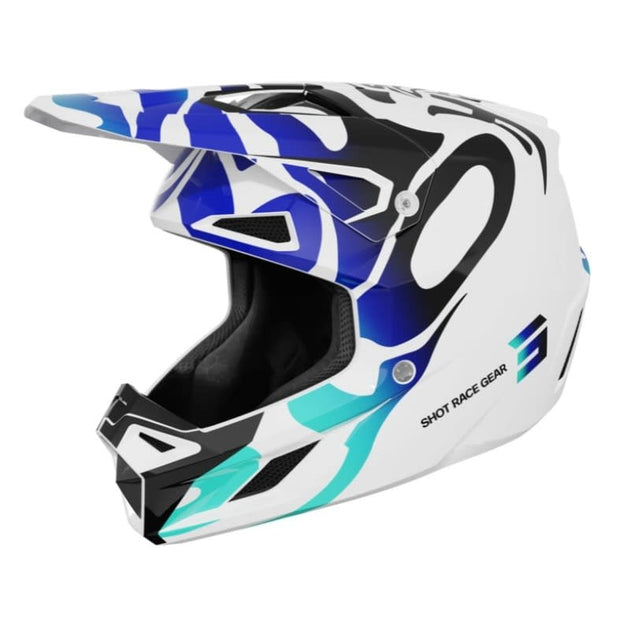 Casco moto shot speed ghost blue glossy motocross enduro