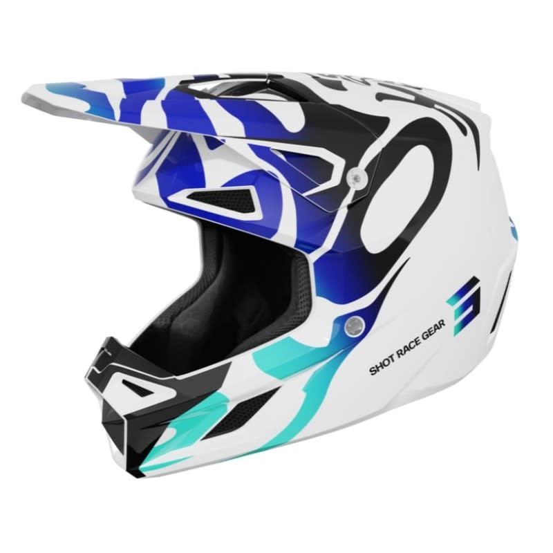 Casco moto shot speed ghost blue glossy motocross enduro