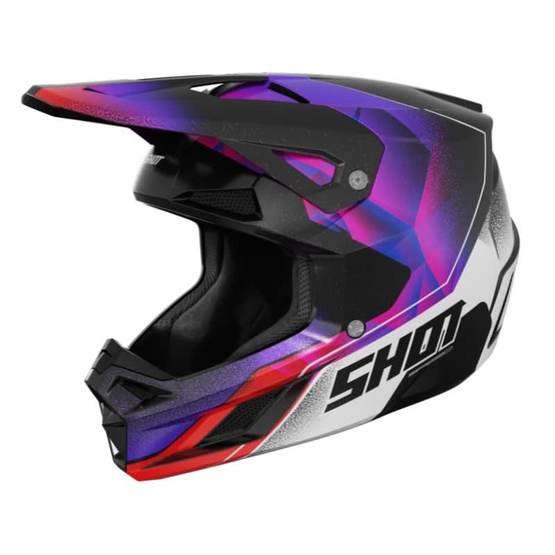 Casco moto shot speed olymp purple pearly motocross enduro