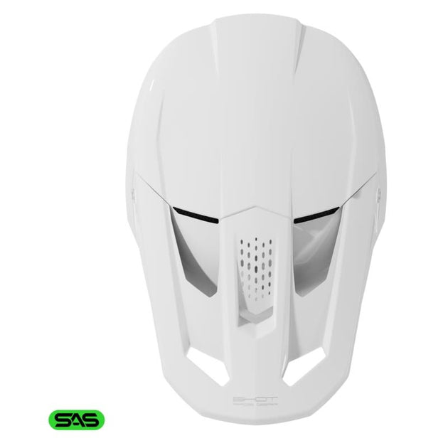 Casco moto shot speed solid white glossy motocross enduro