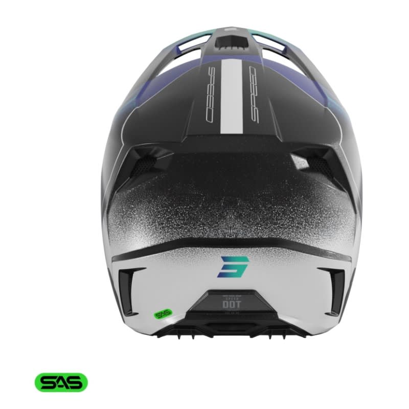 Casco moto shot speed olymp blue pearly motocross enduro