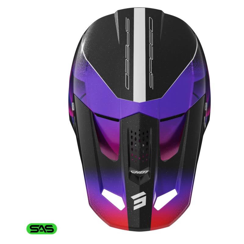 Casco moto shot speed olymp purple pearly motocross enduro