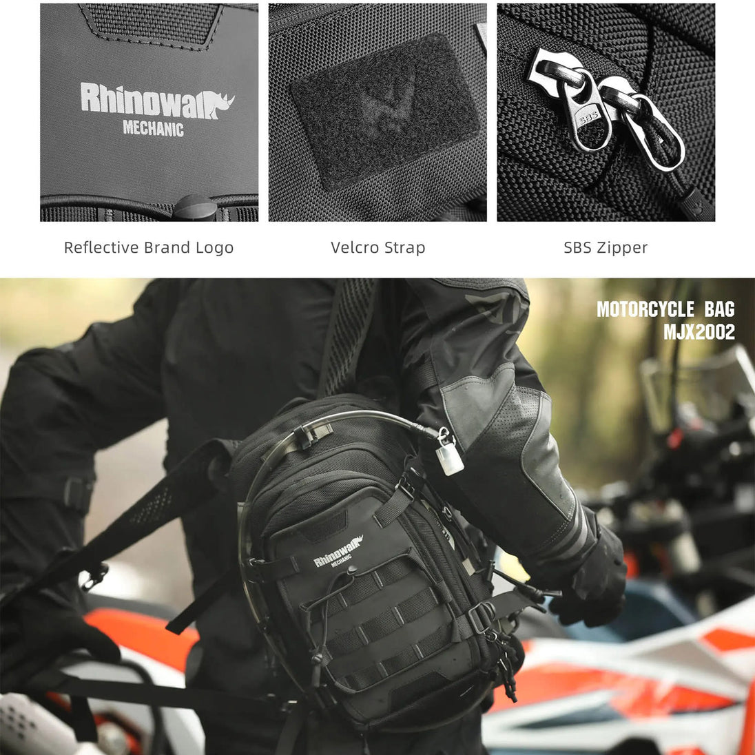 Bolso de estanque y mochila rhinowalk mechanic mjx2002 9L